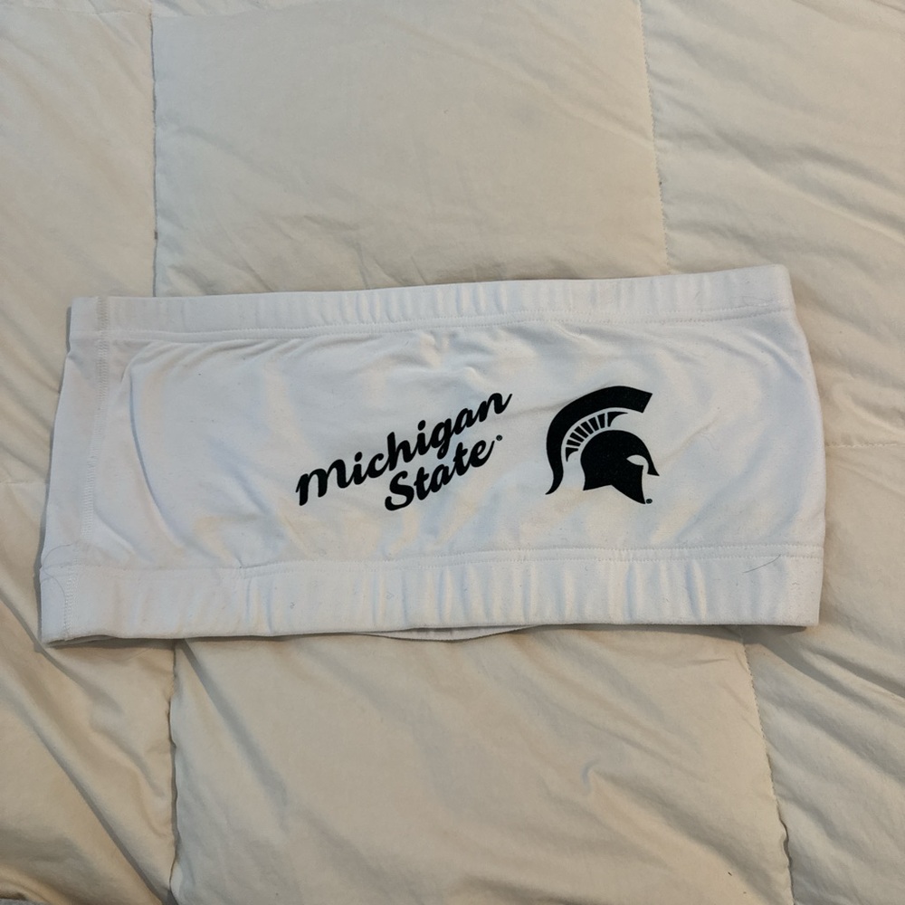 White Michigan State Bandeau Top